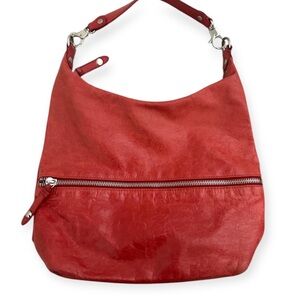 HOBO International Red Slouch Leather Shoulder Bag